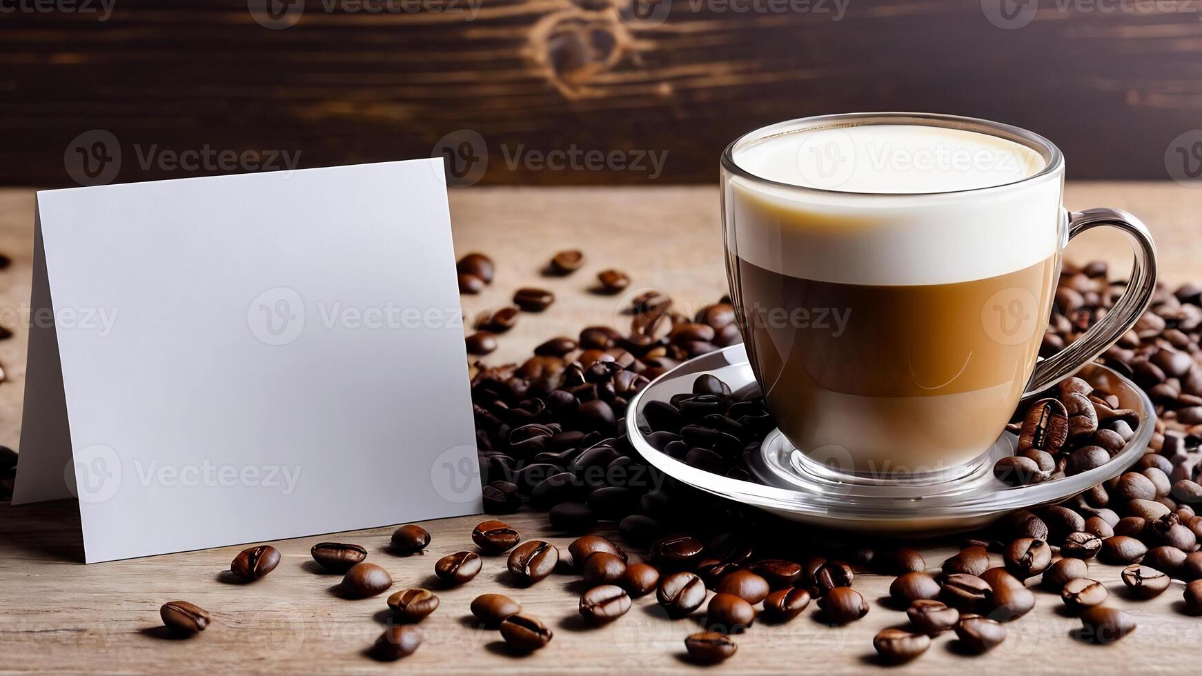 ai generato caffè tazza modello disegno, caffè tazza modello su caffè fagioli, caldo caffè sfondo, vuoto caffè tazza modelli, carta caffè borse foto