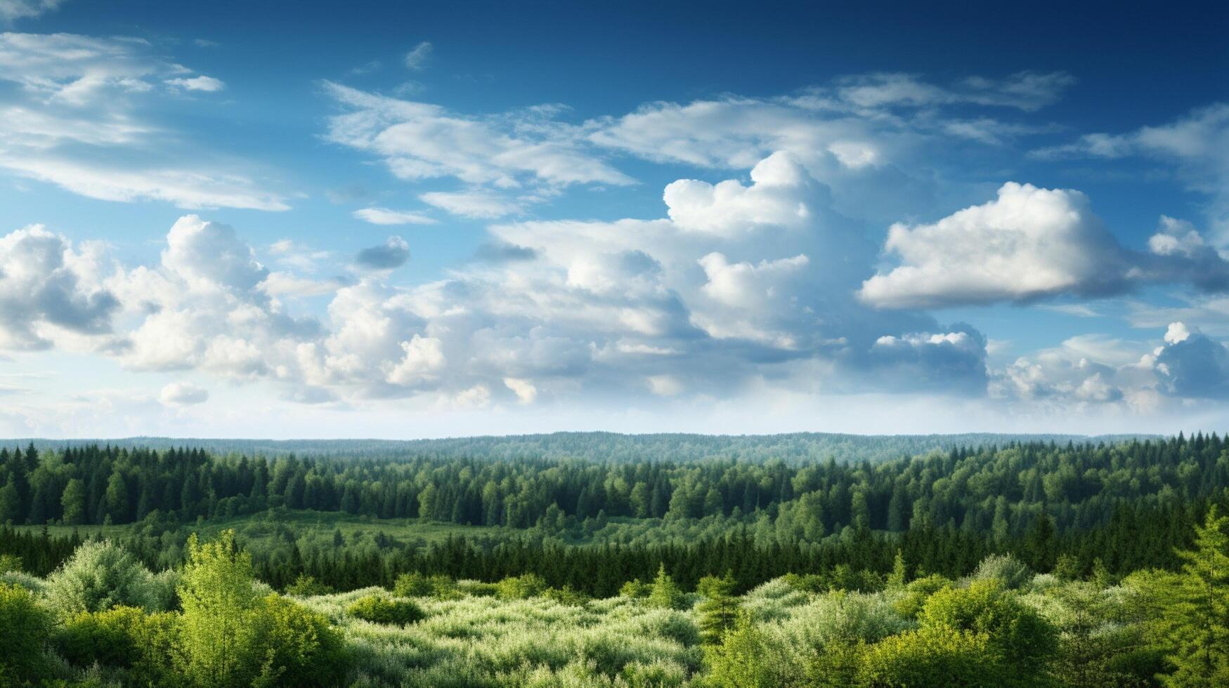 ai generato cielo con foresta sfondo foto