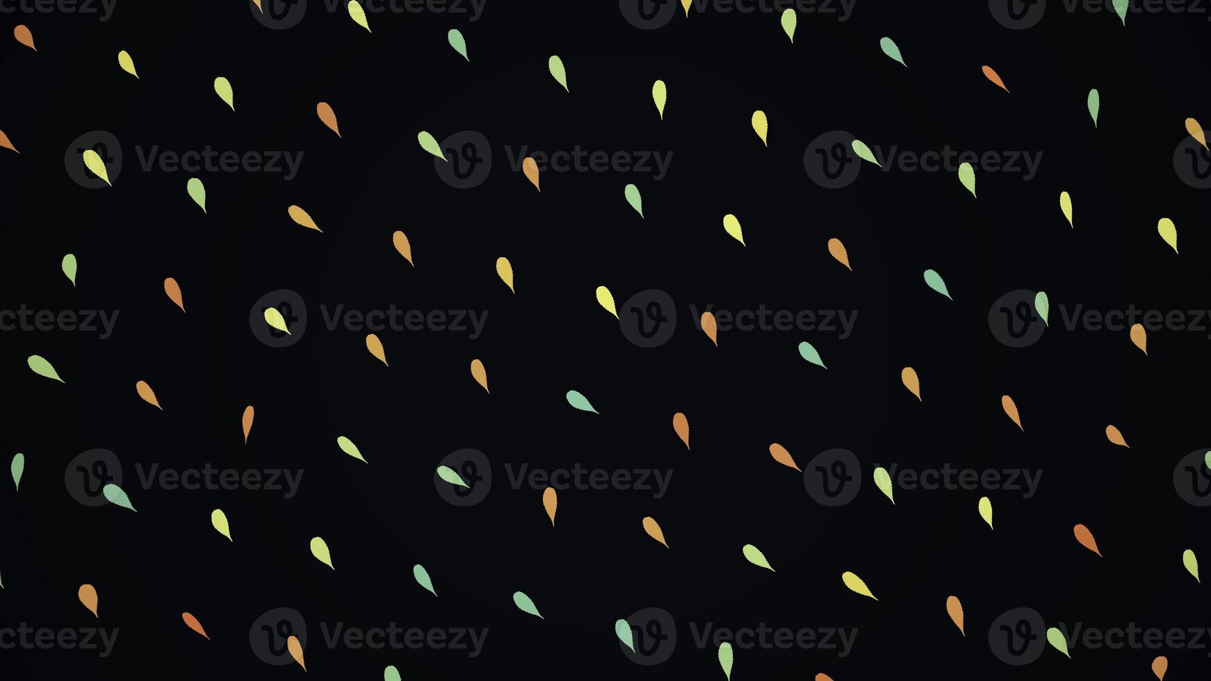 sfondo di rotante colorato le foglie su nero sfondo. animazione. semplice forme di colorato duplicato le foglie ruotare su nero sfondo foto