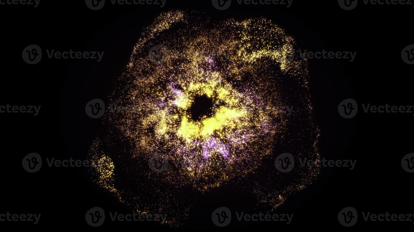 astratto animazione di colorato animato caleidoscopico sfondo con splendente leggero particelle su il nero sfondo. animazione. colorato particelle spazio visivo ciclo continuo foto