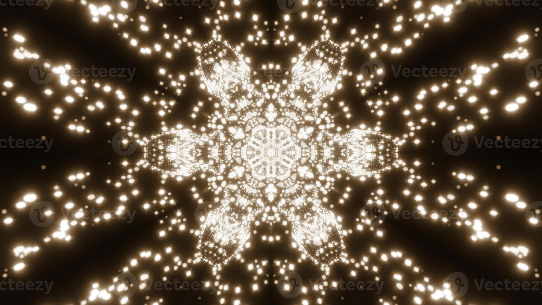 caleidoscopio di raggiante volante stelle. design. pulsante ornamento modello con diffusione particelle. foto