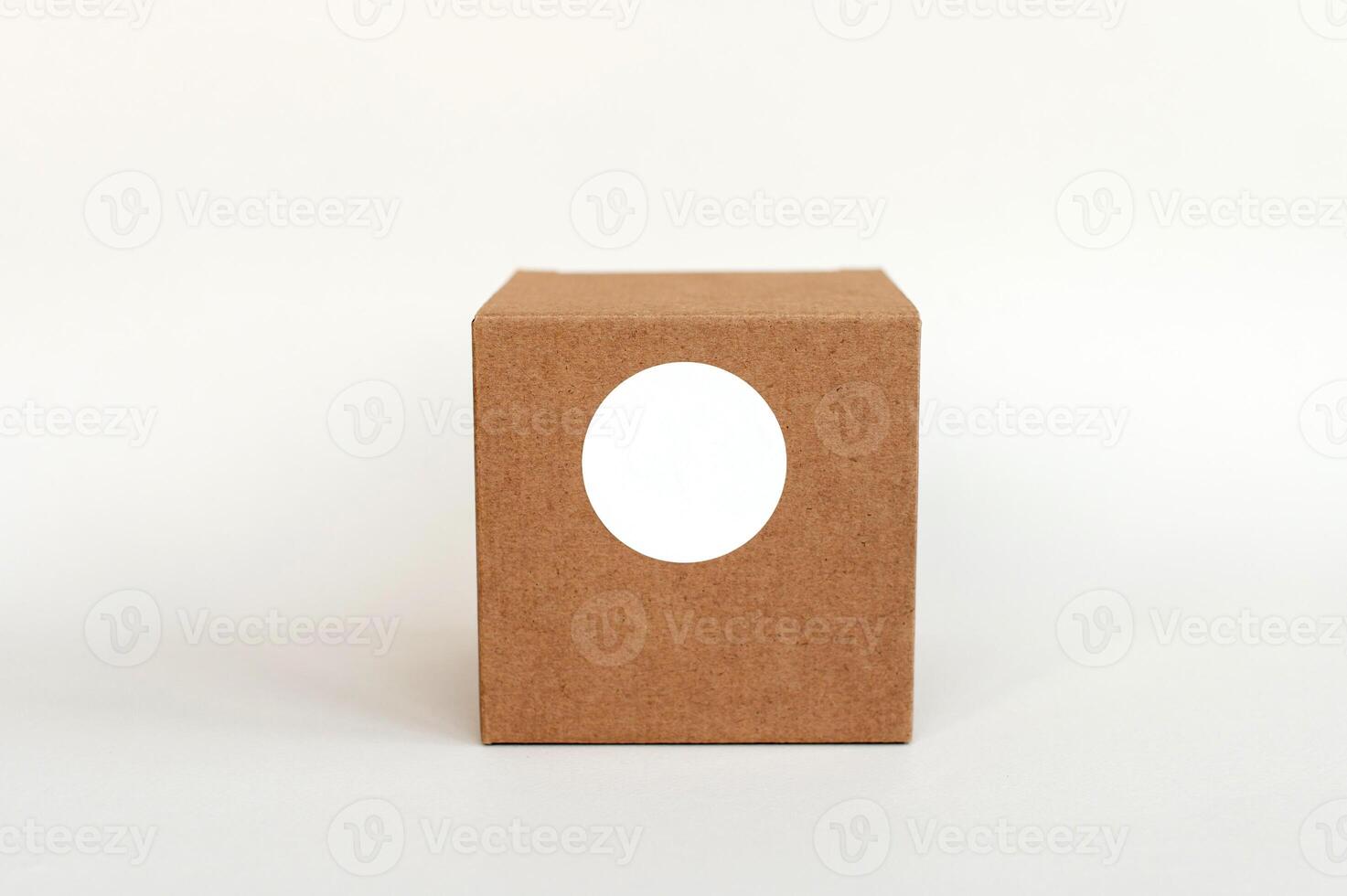 il giro etichetta modello su regalo scatola, Tech scatola e vuoto etichetta, adesivo etichetta foto