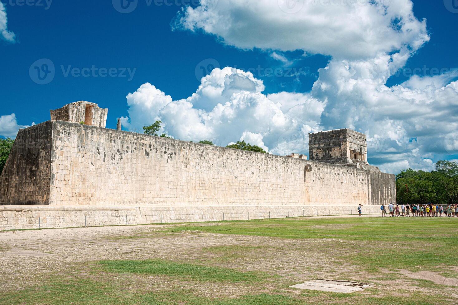 gioco di palla Tribunale nel chichen itza, Yucatan, Messico foto