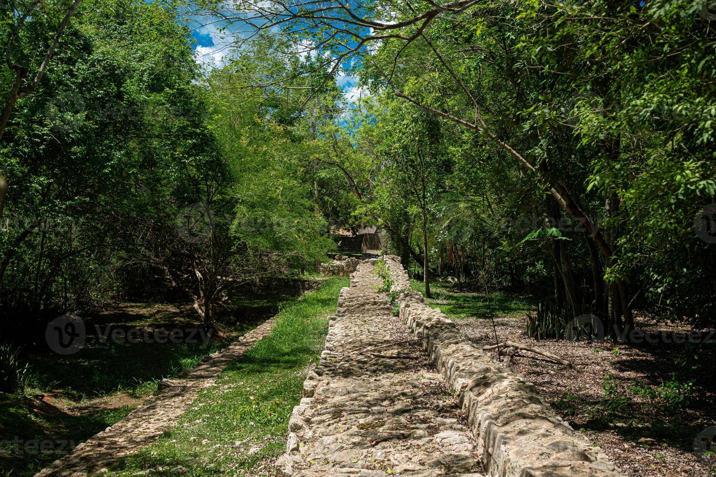 antico chichen itza parete, Yucatan, Messico foto