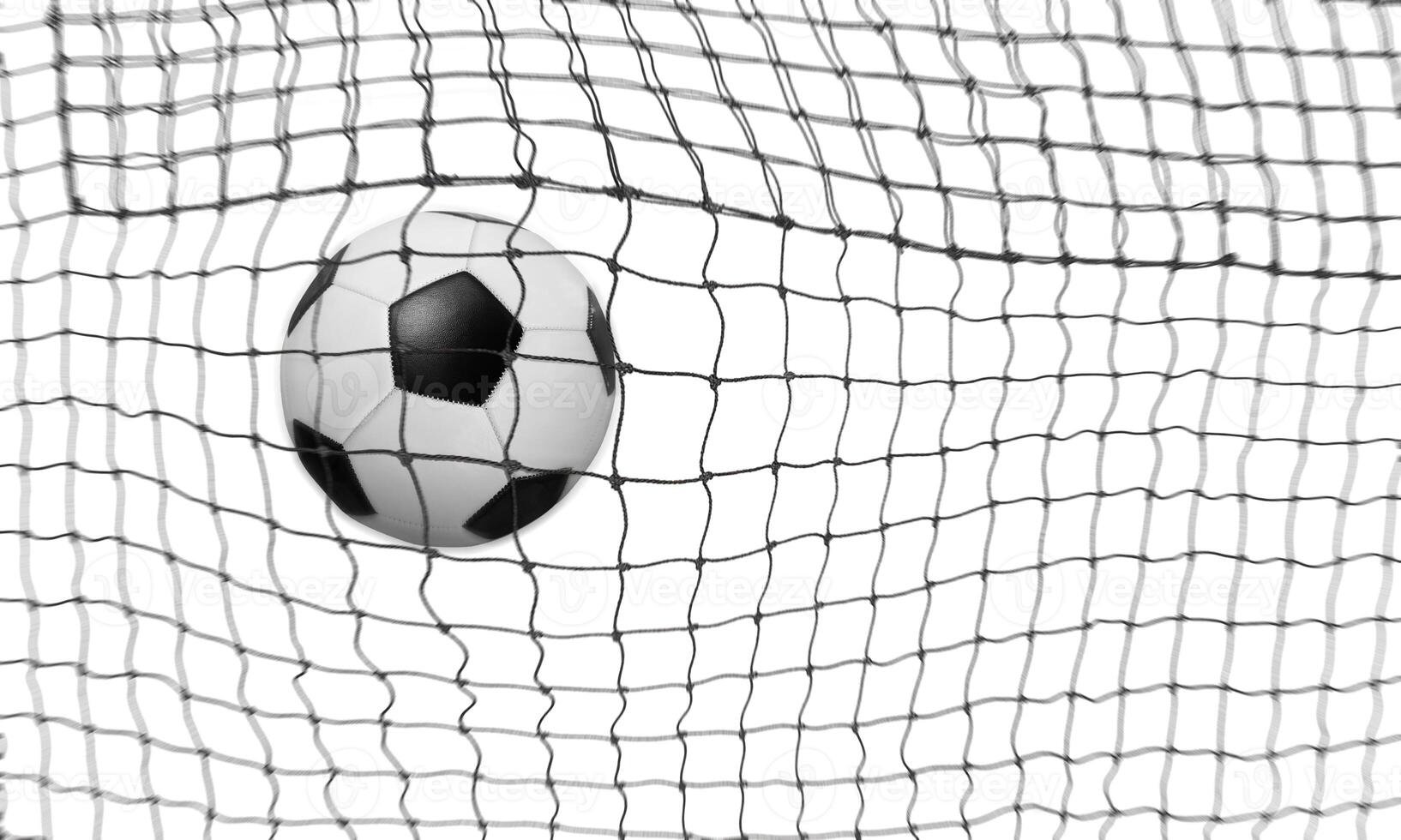 calcio palla nel il mezzo di il netto isolato su un' bianca sfondo foto