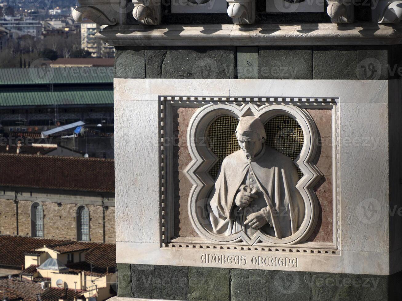 Firenze aereo Visualizza paesaggio urbano a partire dal giotto Torre dettaglio vicino Cattedrale Santa maria dei fiori, brunelleschi cupola Italia foto