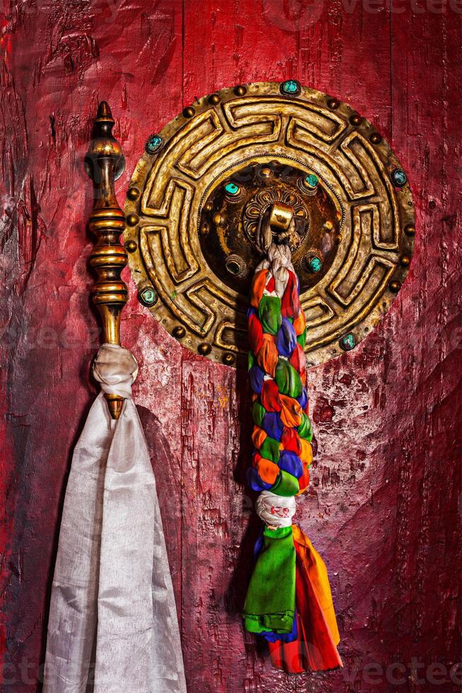 porta maniglia di buddista monastero foto
