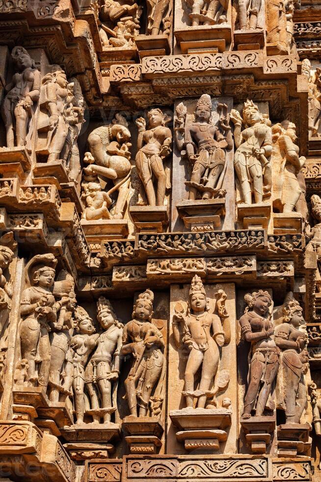 famoso sculture di khajuraho templi, India foto