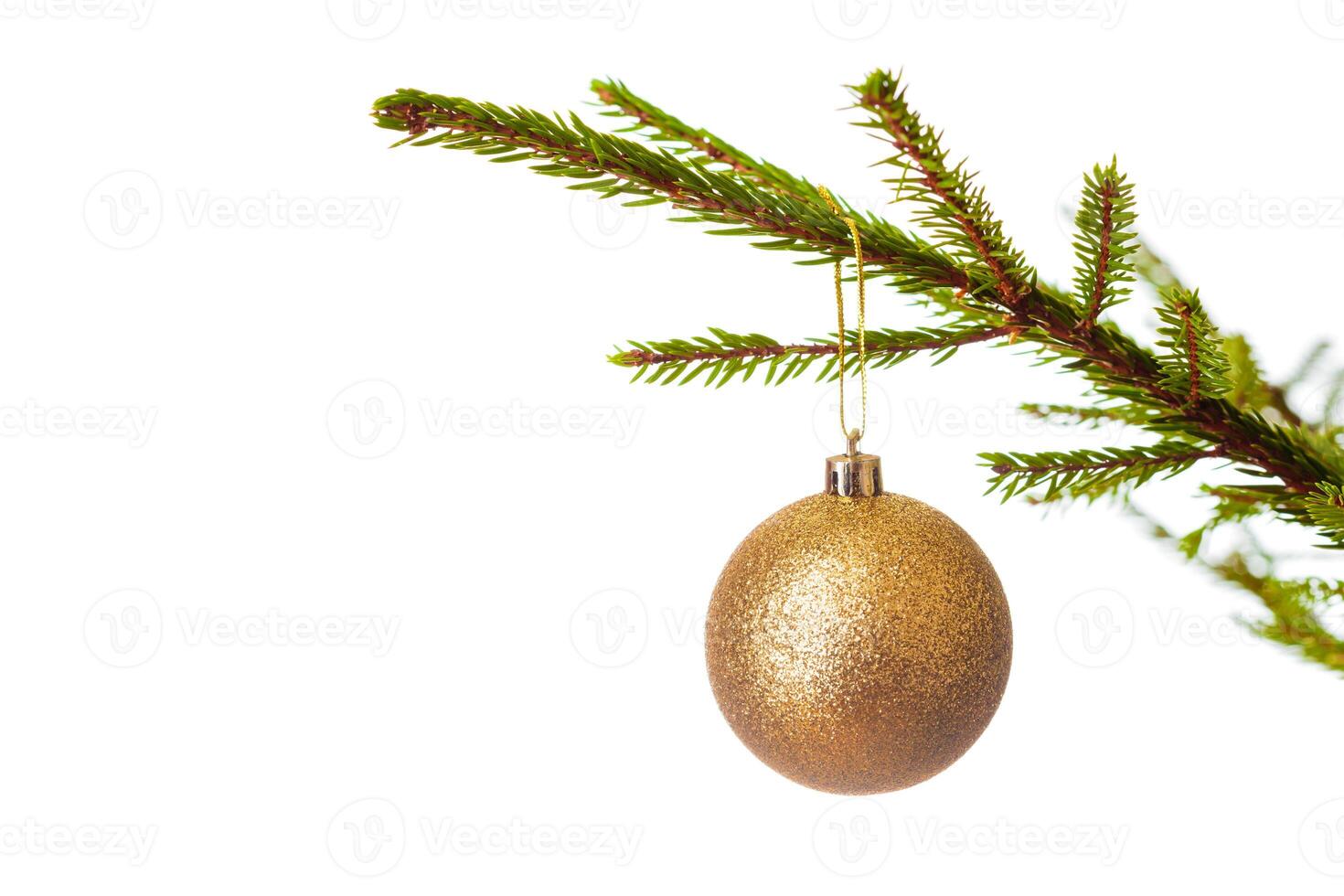 decorazione fronzolo su decorato Natale albero iso foto