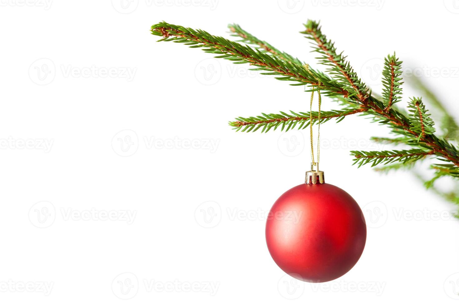 decorazione fronzolo su decorato Natale albero iso foto