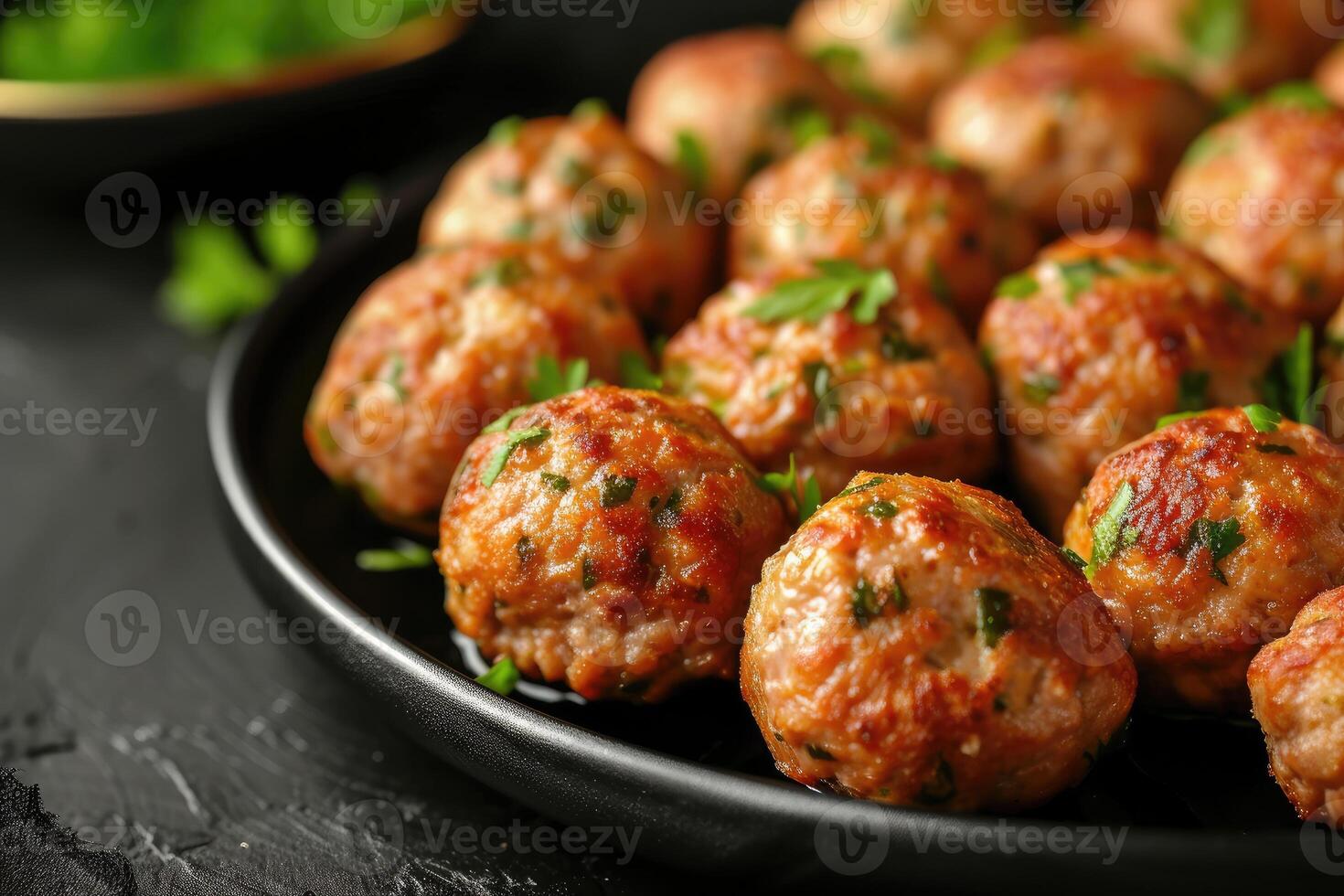 ai generato agnello kofta Polpette nel buio cucina sfondo ,koftas siamo un indiano cucina. generativo ai foto