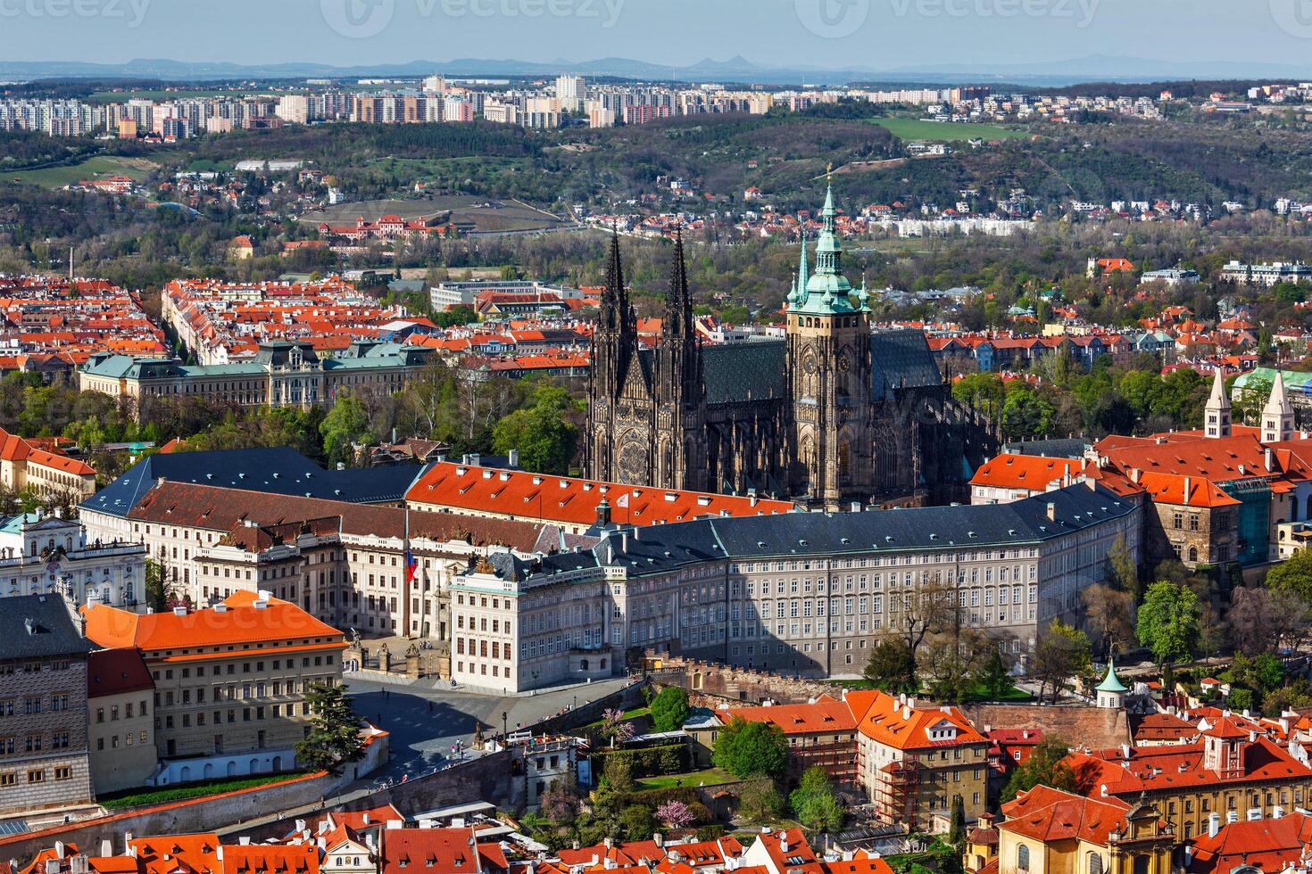 aereo Visualizza di hradchany il santo vitus st vitt's Cattedrale foto