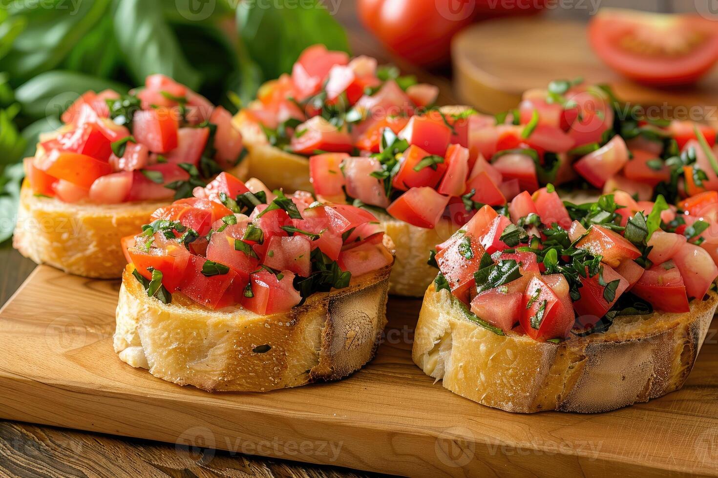 ai generato Bruschetta italiano cibo professionale pubblicità cibo fotografia foto