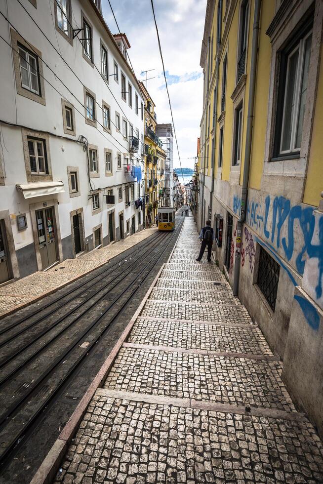 bica ascensore tram nel Lisbona, Portogallo foto
