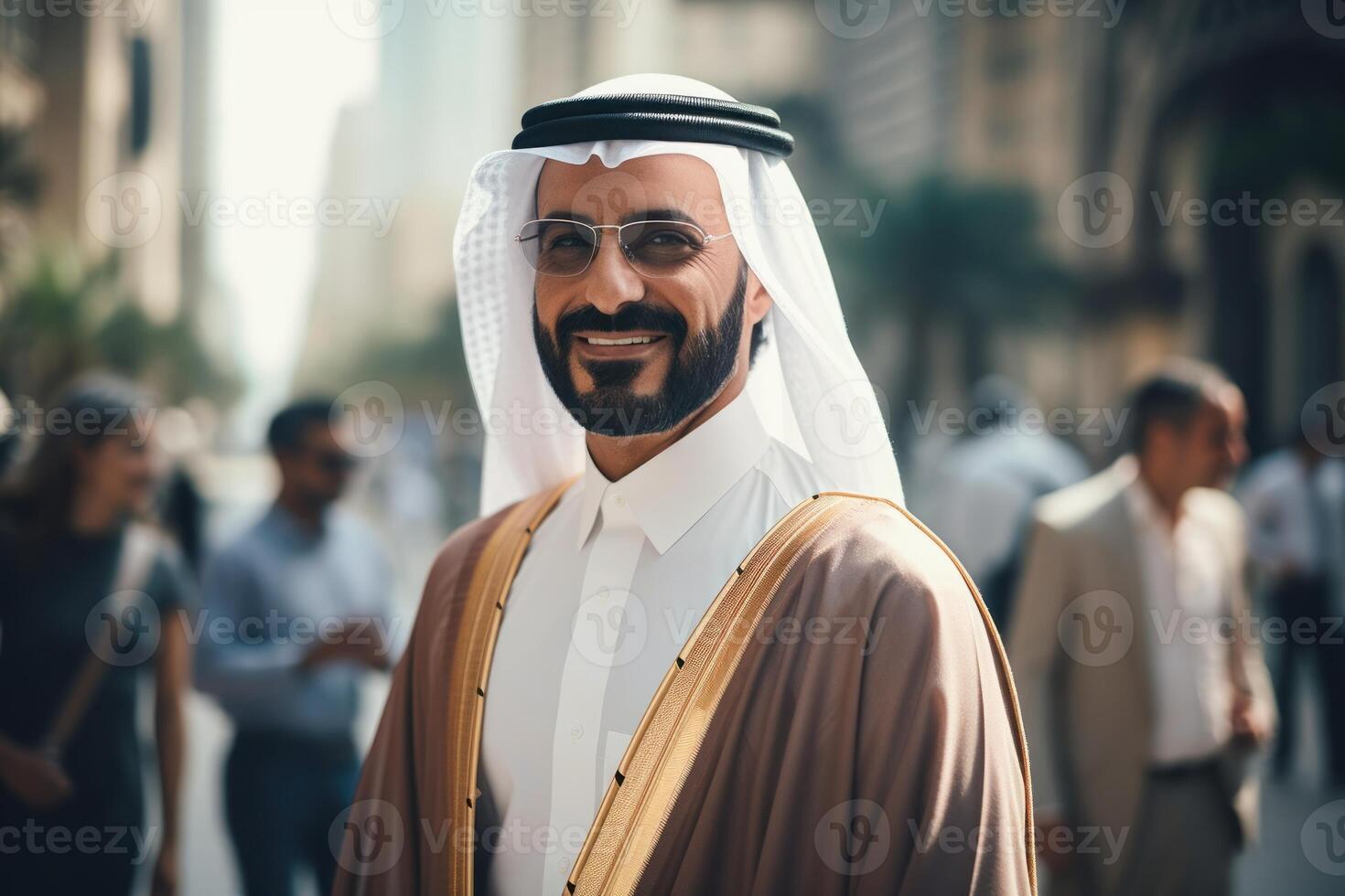ai generato accessibile sorridente arabo uomo d'affari. creare ai foto