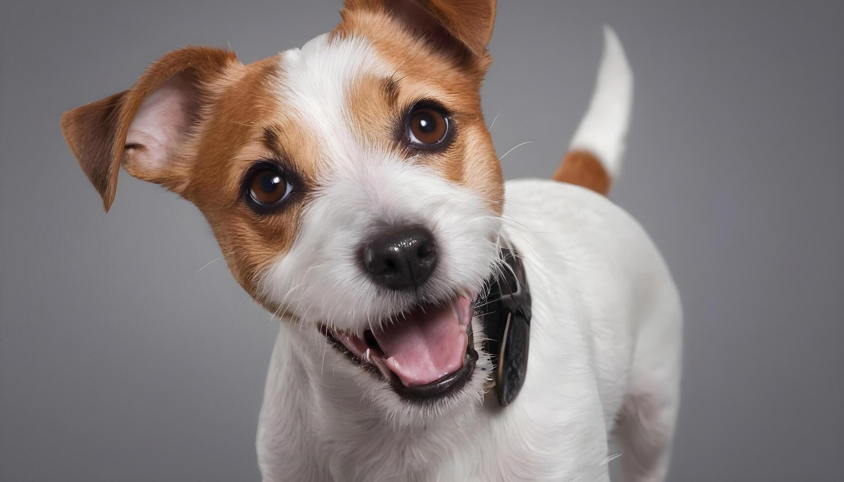 coraggioso Jack russell terrier nel natura, cane fotografia foto