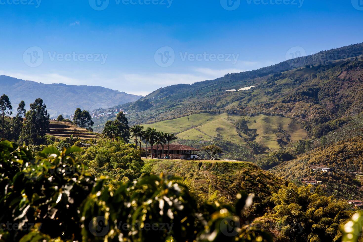 il bellissimo caffè culturale paesaggio di Colombia dichiarato come un' mondo eredità luogo nel 2011 foto