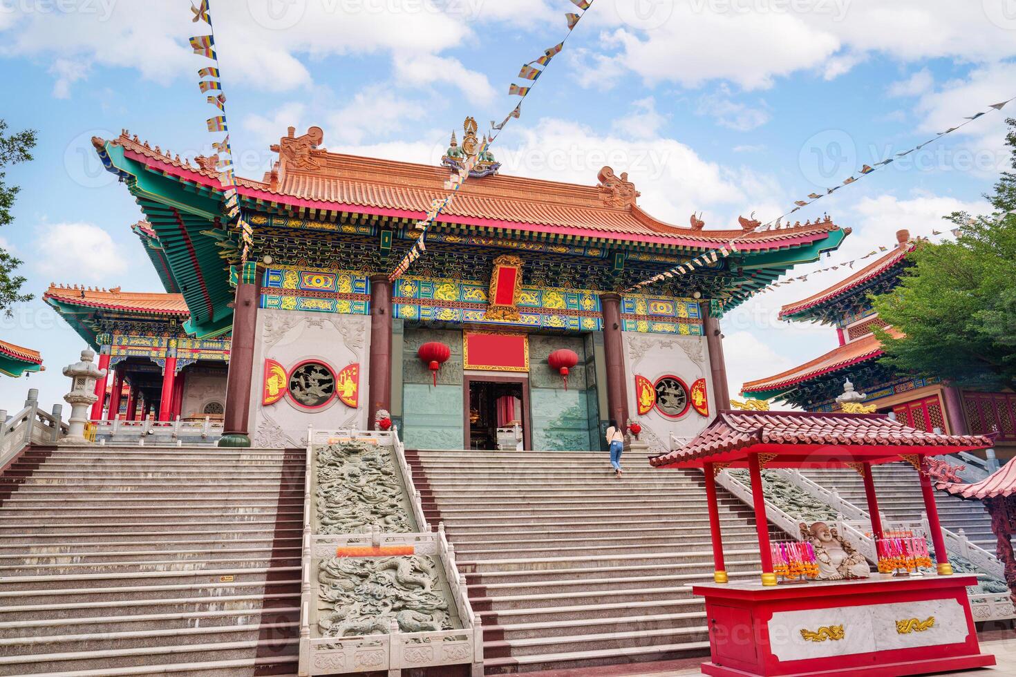 Cinese architettura tempio di wat lunghezza noei yi 2 o wat mangkon kamalawat un' gigante Cinese buddista tempio nel centro foto