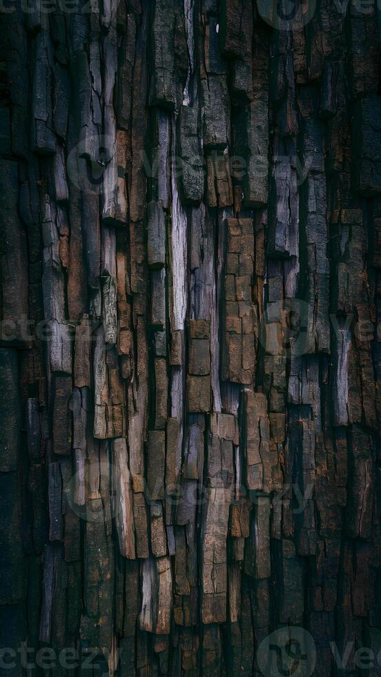 ai generato struttura di albero tronco e abbaio, naturale legna modello foto verticale mobile sfondo