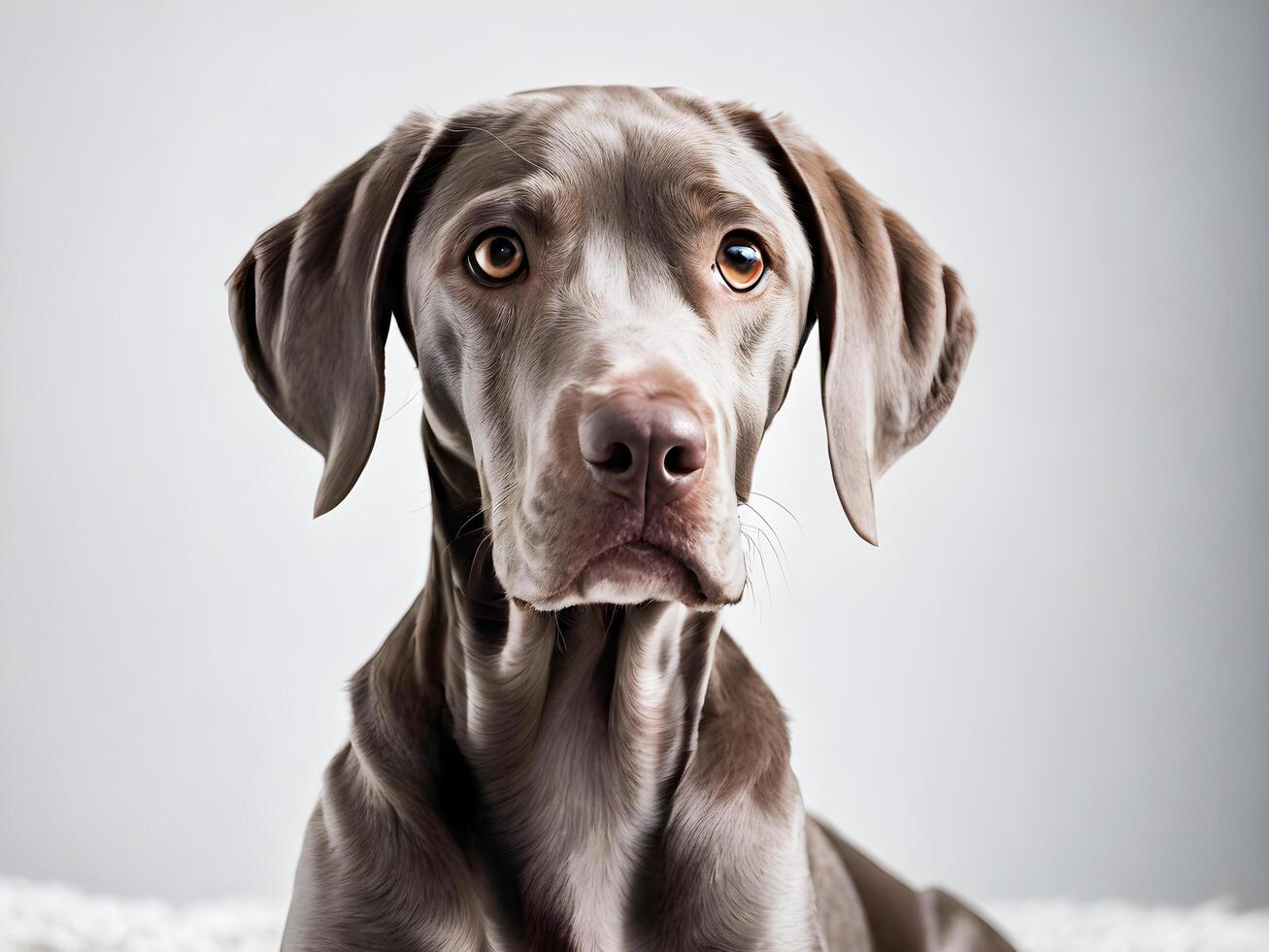 ai generato ritratto di un adorabile Weimaraner cucciolo, studio tiro foto