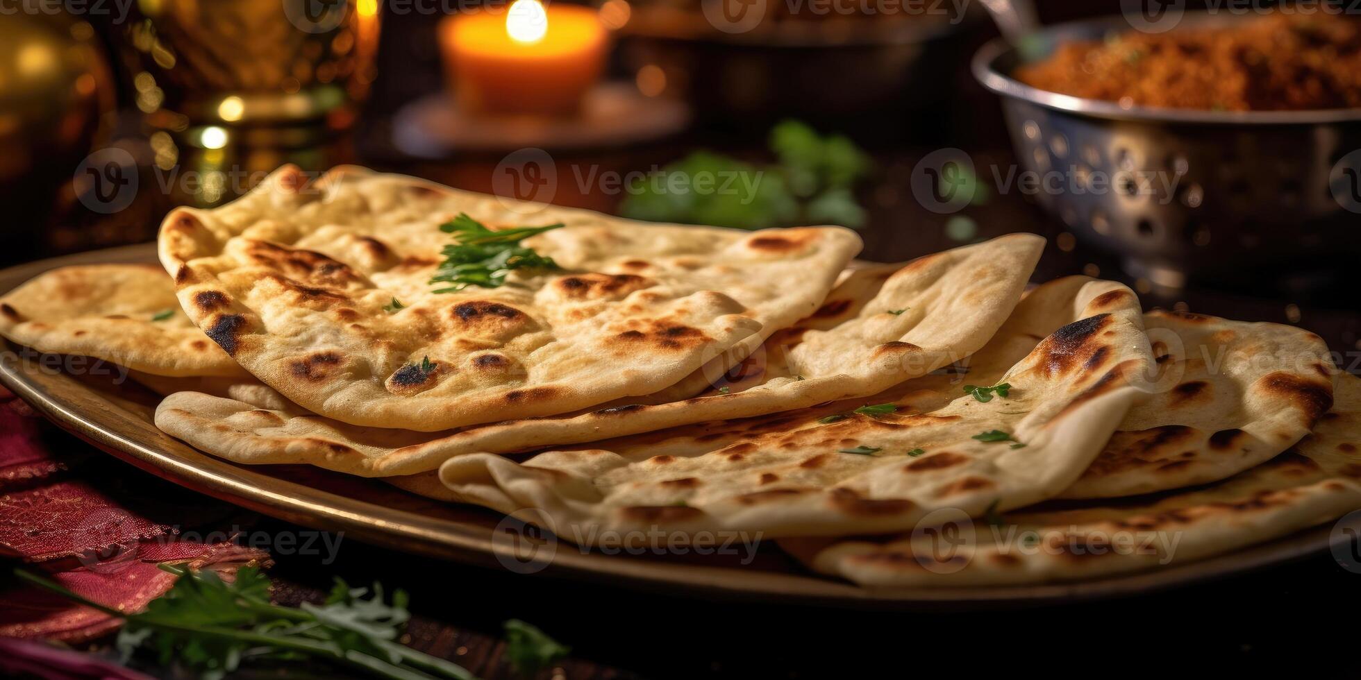 ai generato appetitoso indiano chapati, nel un' ristorante. indiano nazionale piatto. generativo ai foto