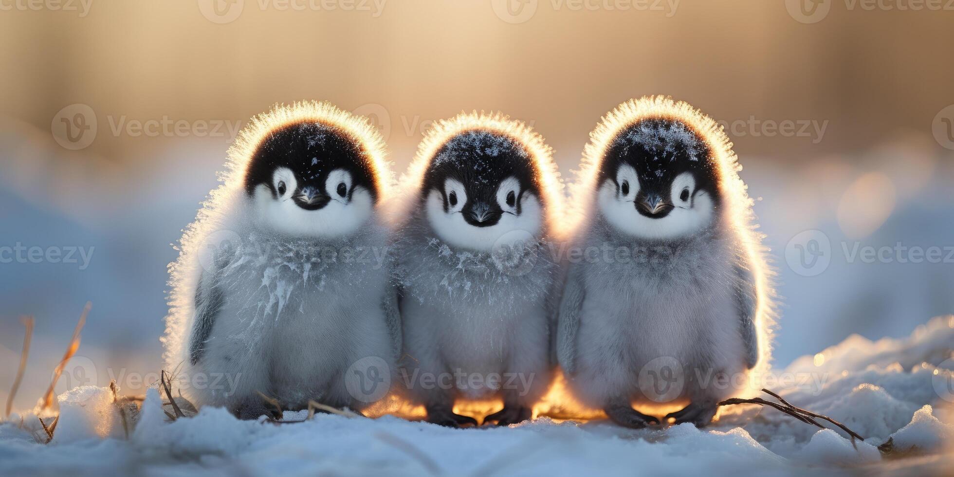 ai generato carino e divertente pinguini inverno, animale mondo. generativo ai foto