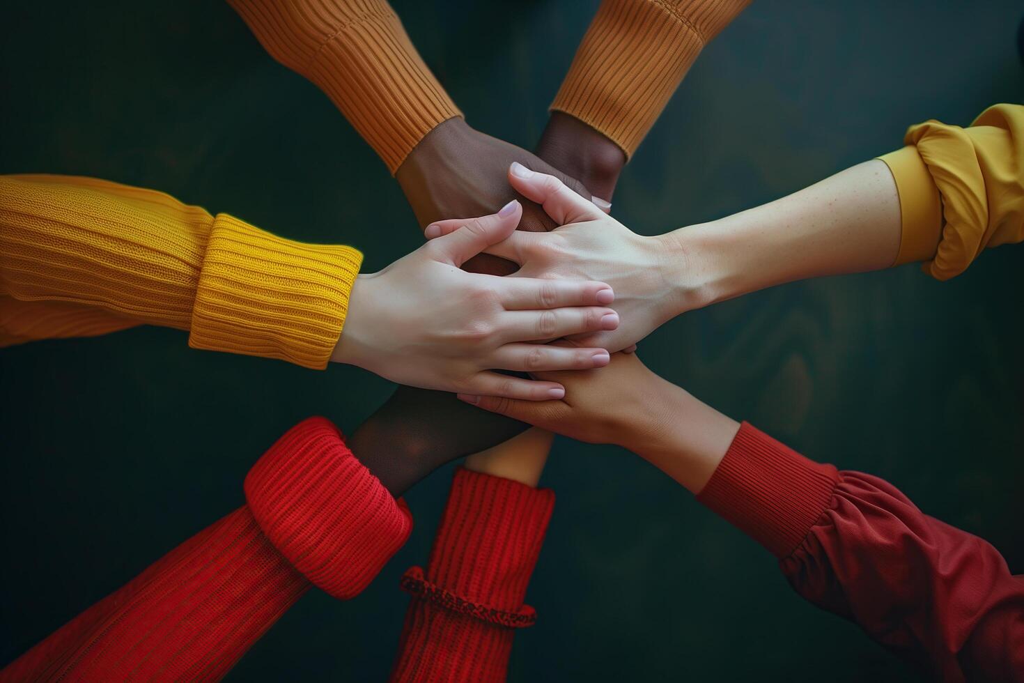 mani di vario gare e etnie venire insieme contro discriminazione. . foto