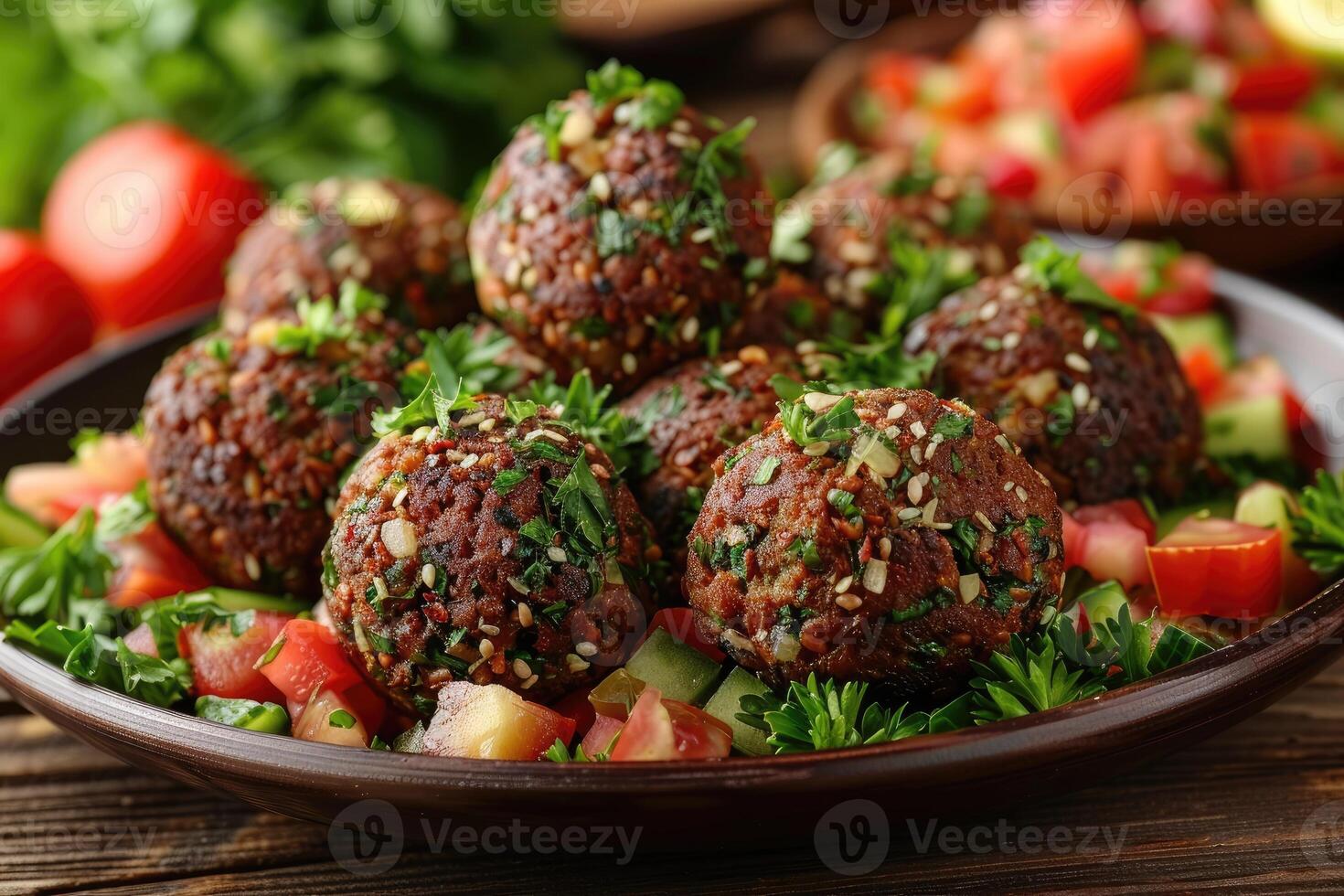 falafel siamo in profondità fritte palle tradizionalmente trovato nel mezzo orientale cucina cibo professionale pubblicità cibo fotografia foto