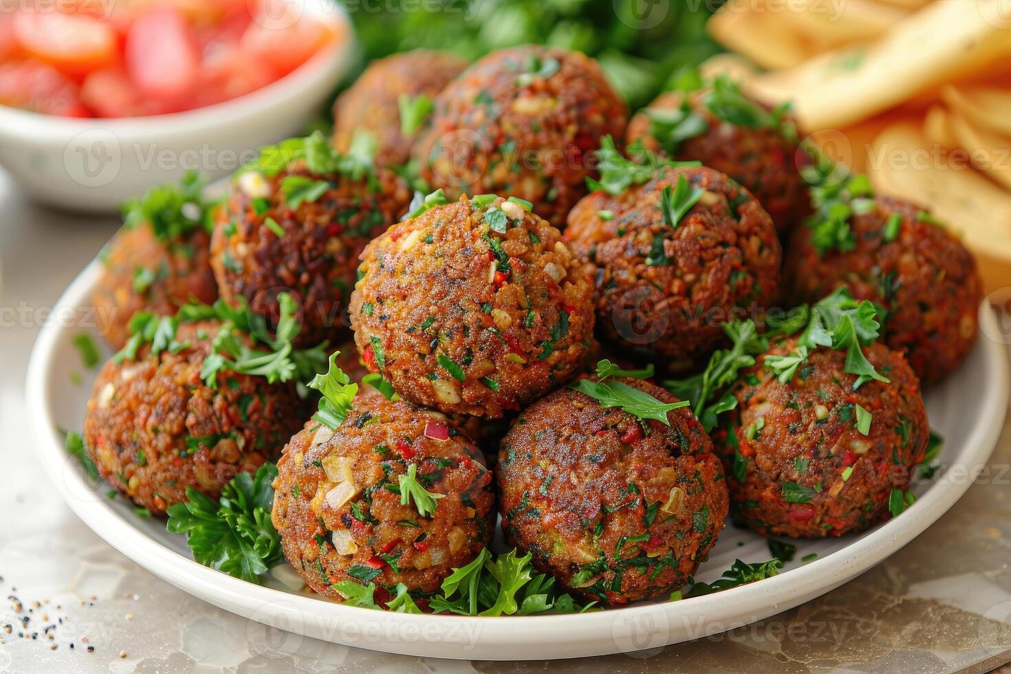 falafel siamo in profondità fritte palle tradizionalmente trovato nel mezzo orientale cucina cibo professionale pubblicità cibo fotografia foto