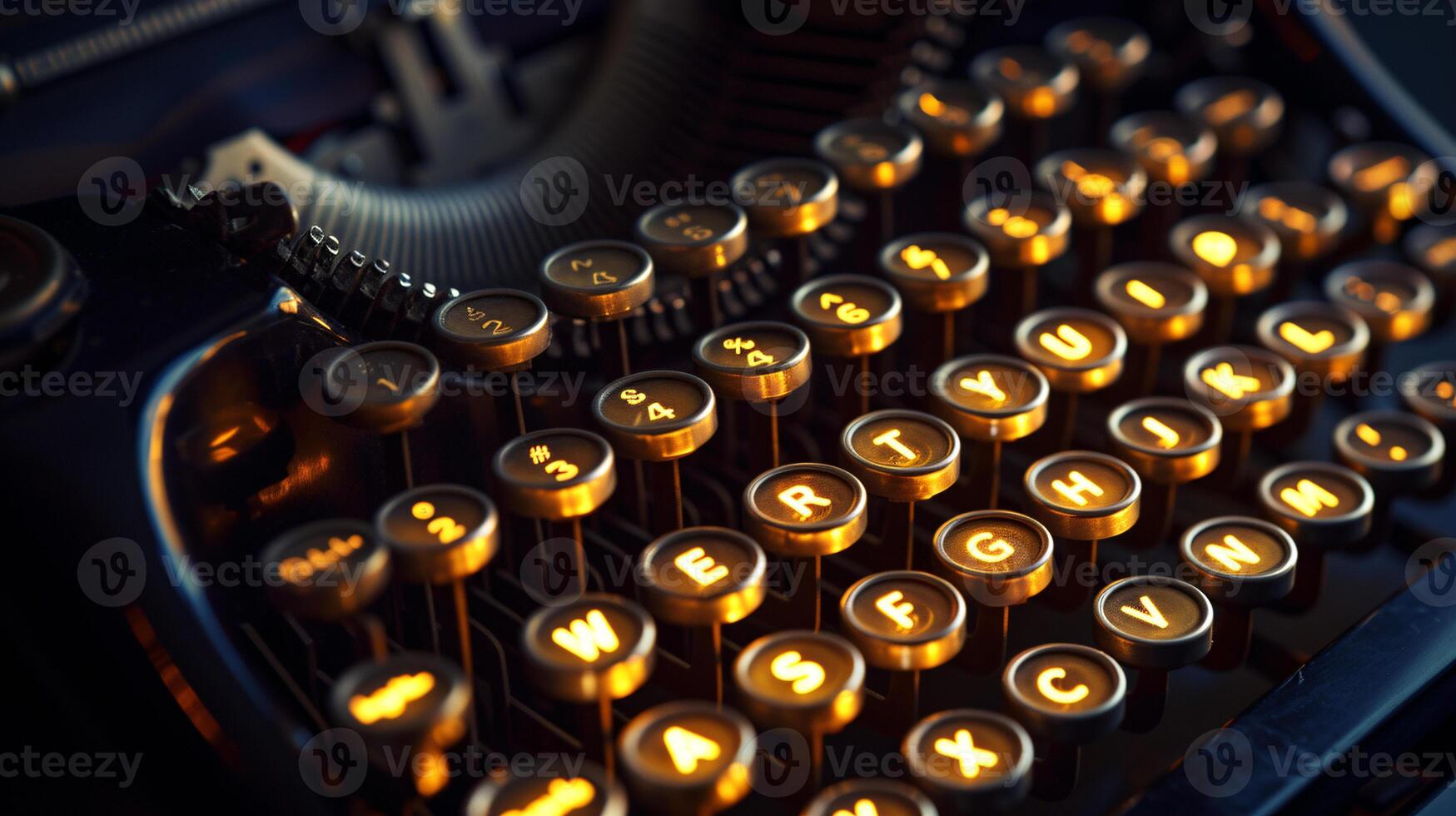 un' Vintage ▾ macchina da scrivere, bagnata nel morbido, direzionale leggero foto