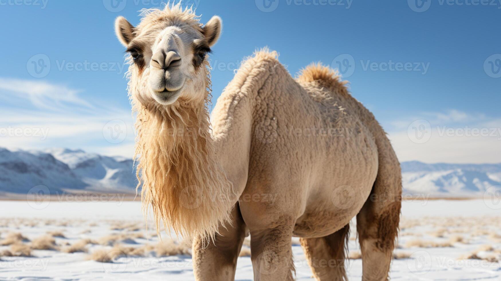 cammello animale deserto per viaggio su secco sabbia foto