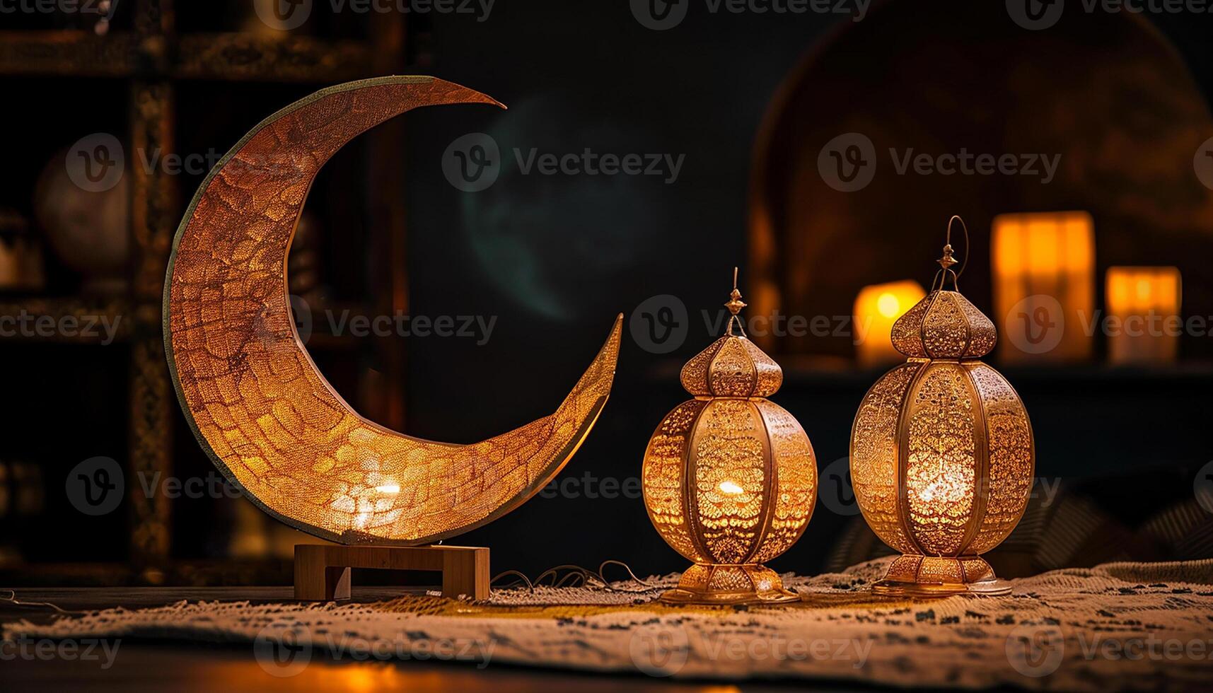 bellissimo eid o Ramadan mubarak islamico lanterna sfondo generato.ai foto