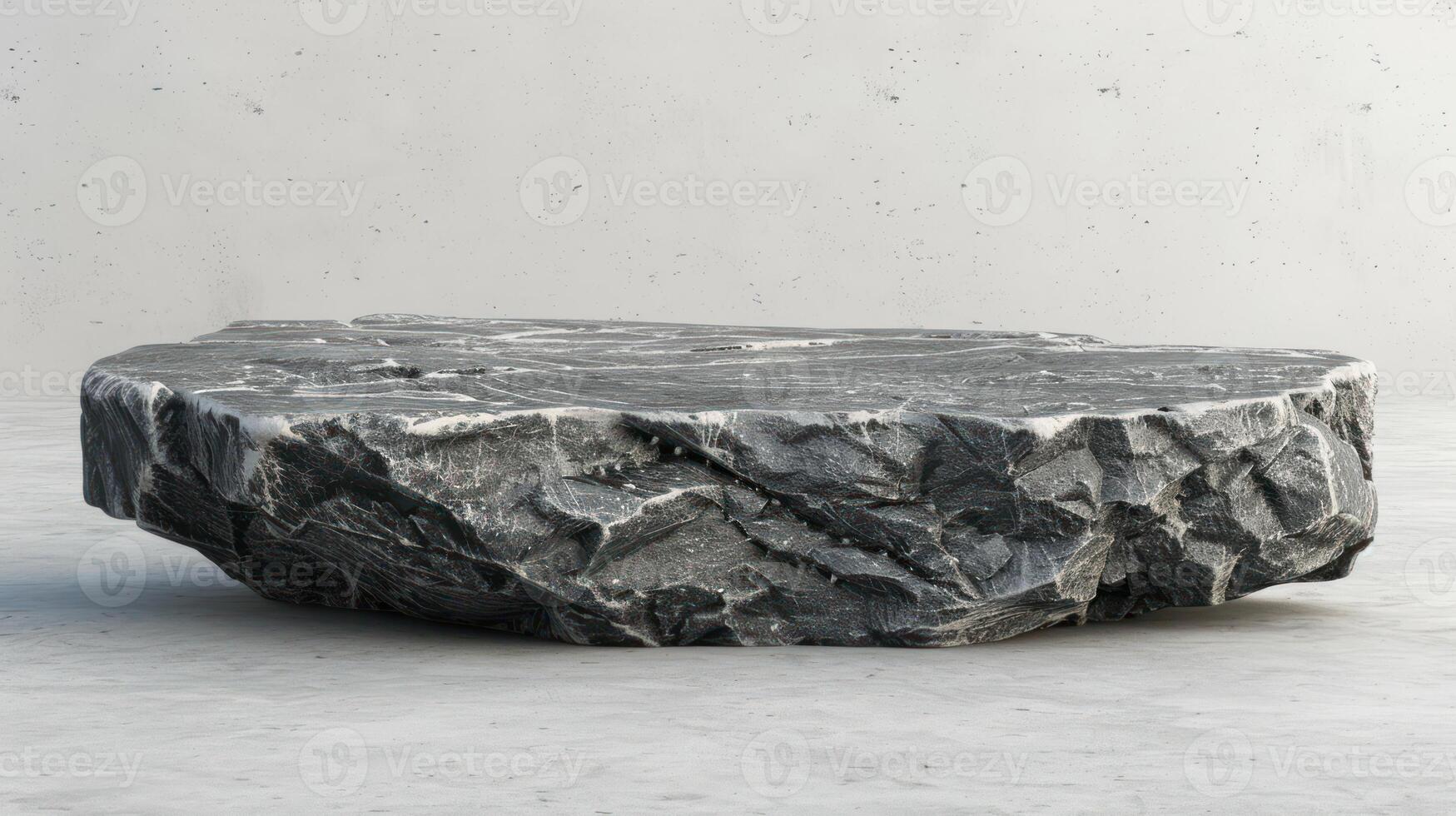 sofisticato nero strutturato pietra podio su delicato sfondo, adatto per esclusivo Prodotto viene visualizzato foto