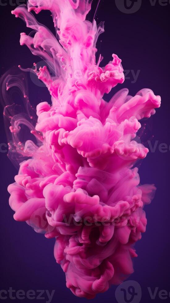 rosa acrilico colori e inchiostro nel acqua. astratto sfondo. . foto