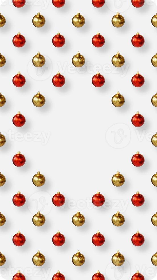 natale social media story copia modello di spazio con bolle 3d rendering illustrazione composizione foto