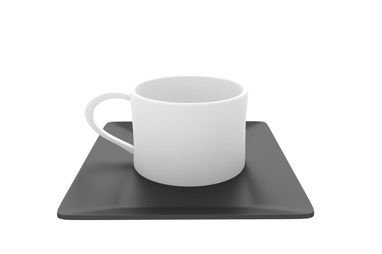 tradizionale giapponese con tazza su sfondo bianco.3d rendering foto