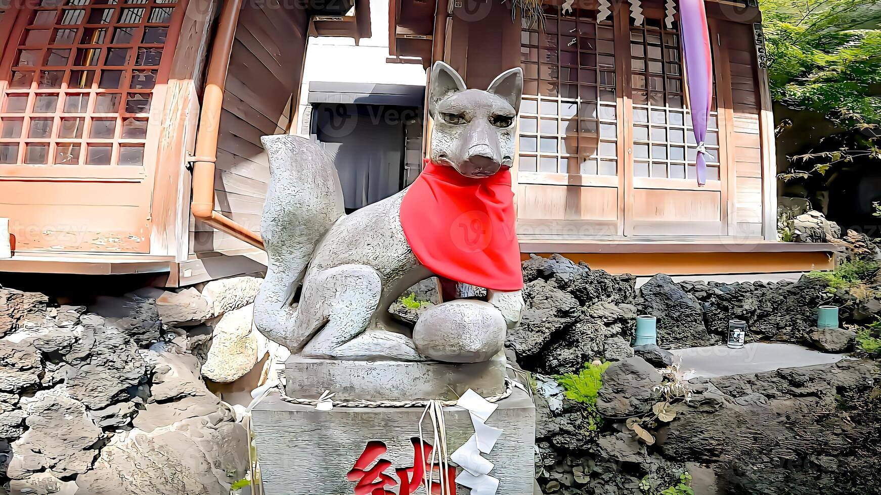 volpe.santuari osan inari e furuki benzaiten nel botanico, koto reparto, tokyo, Giappone inari santuario è dedito per un' povero donna chi è il base di un' rakugo fantasma storia. foto