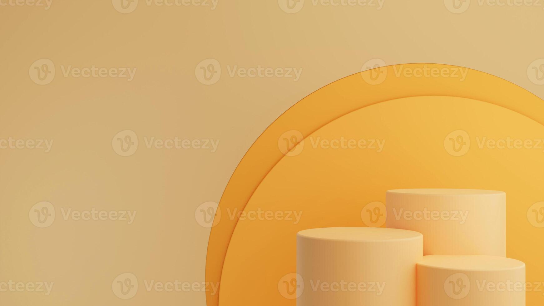 arancia podio e minimo astratto sfondo per Halloween, 3d interpretazione geometrico forma, palcoscenico per premi su sito web nel moderno. foto