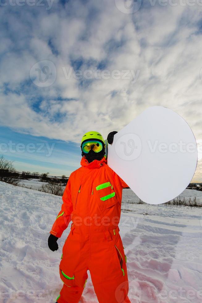 ritratto in primo piano dello snowboarder foto