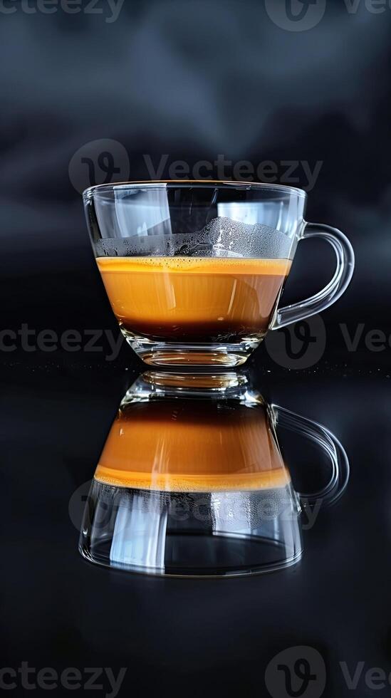 caffè nel bicchiere tazza su bagnato superficie foto