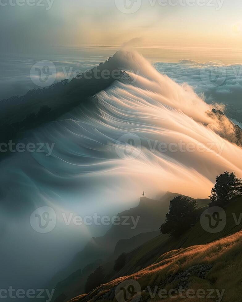 montagna nebbia paesaggio Visualizza foto