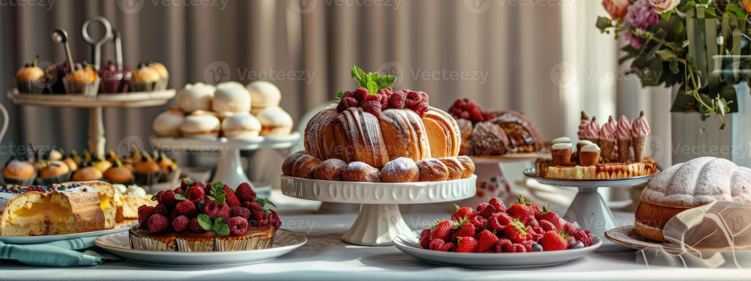 lusso forno su elegante cenare tavolo foto