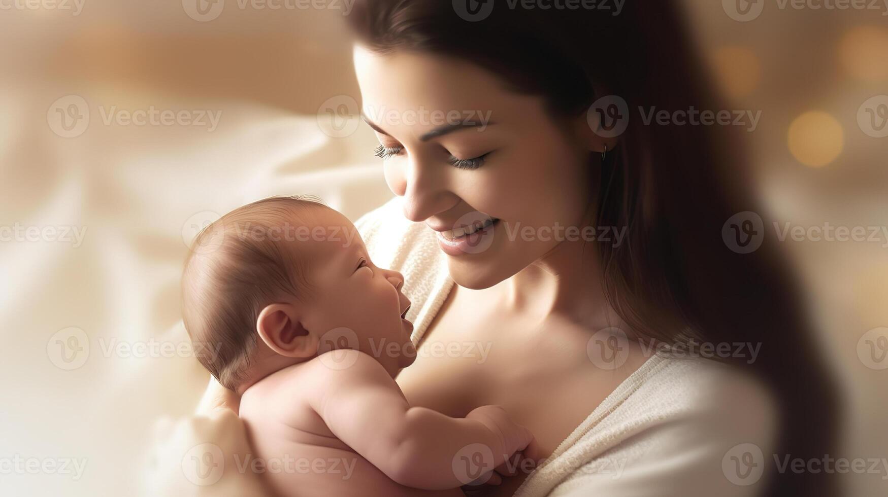 ai generato beato maternità cattura il felicità di un' mamma e bambino insieme. creato con generativo ai foto