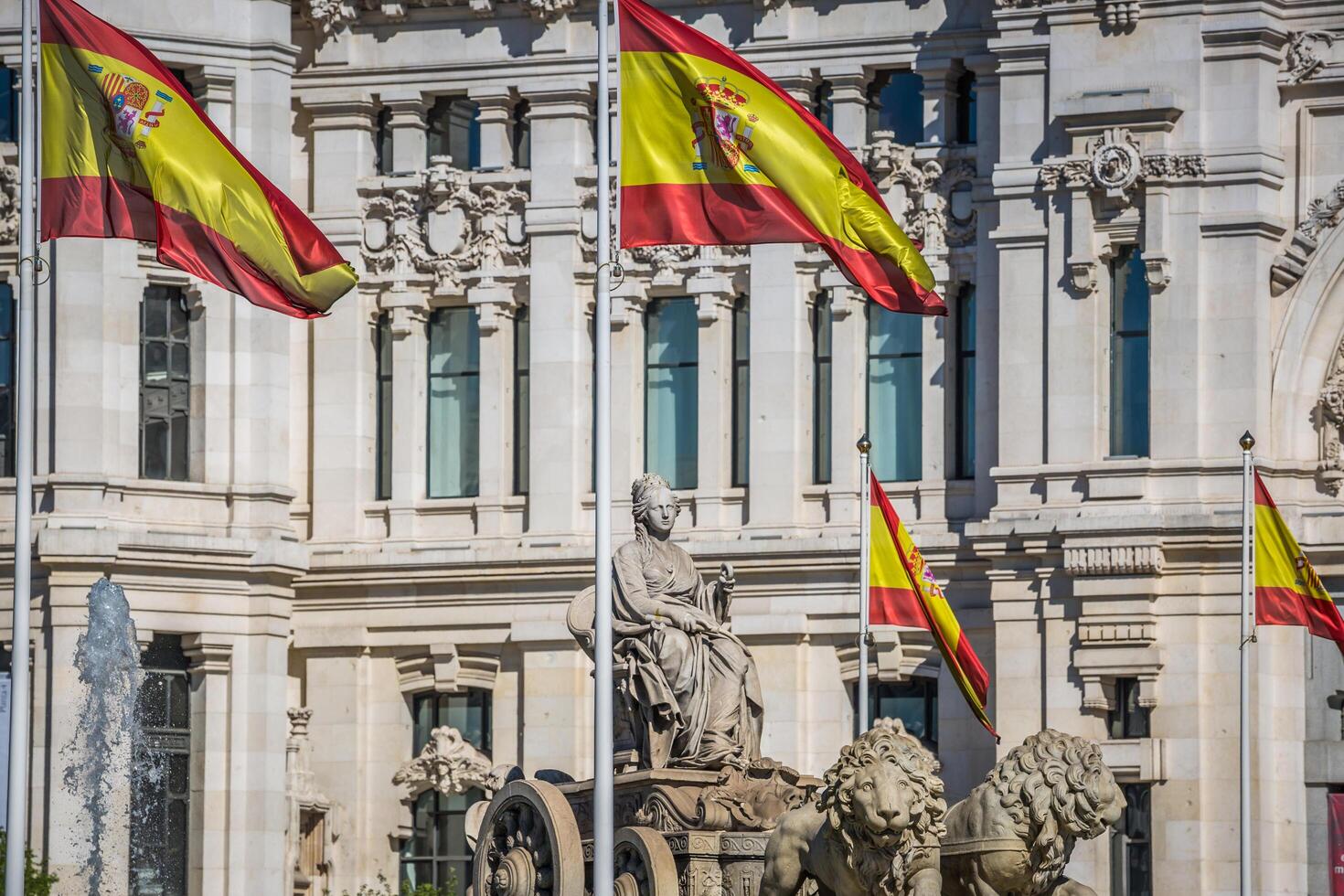 cibeles statua Madrid Fontana nel paseo de castellano a Spagna foto