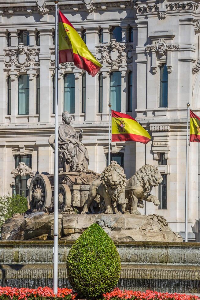 cibeles statua Madrid Fontana nel paseo de castellano a Spagna foto