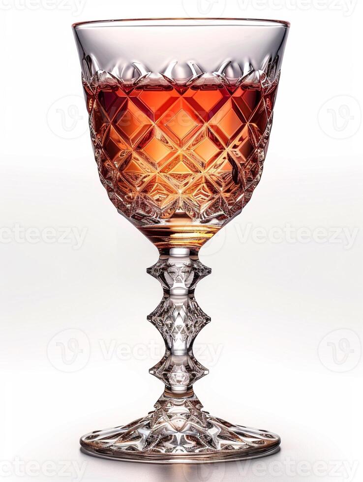 ai generato trasparente bicchiere con vino isolato su bianca sfondo foto