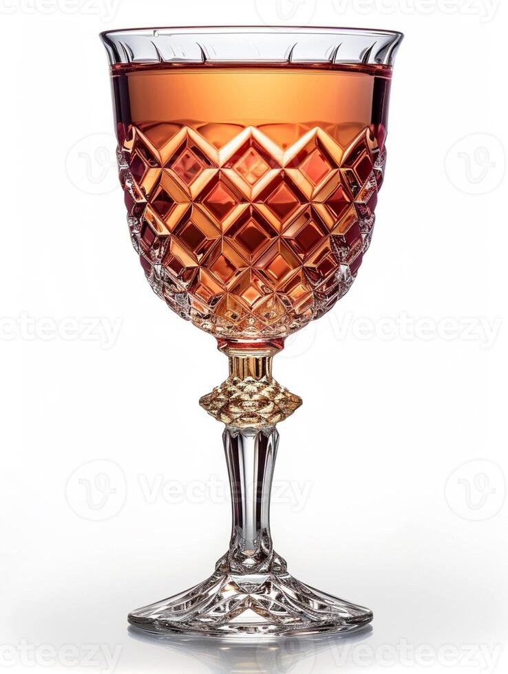 ai generato trasparente bicchiere con vino isolato su bianca sfondo foto