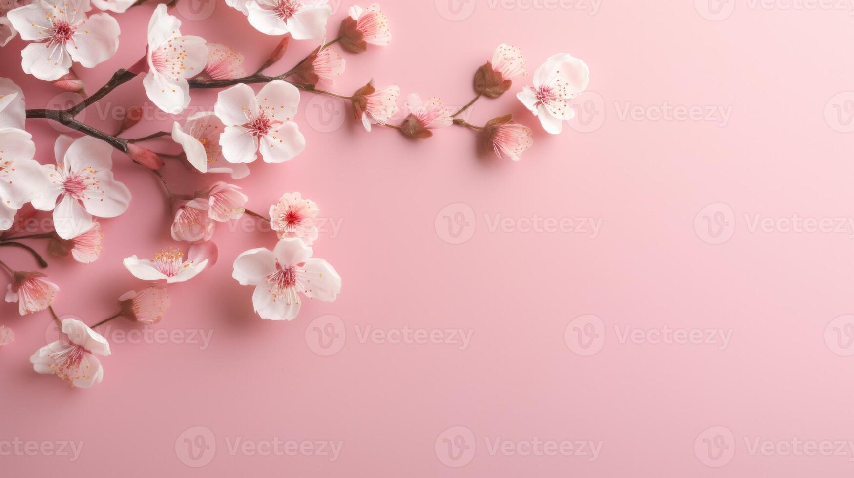 ai generato primavera fiori su rosa sfondo foto