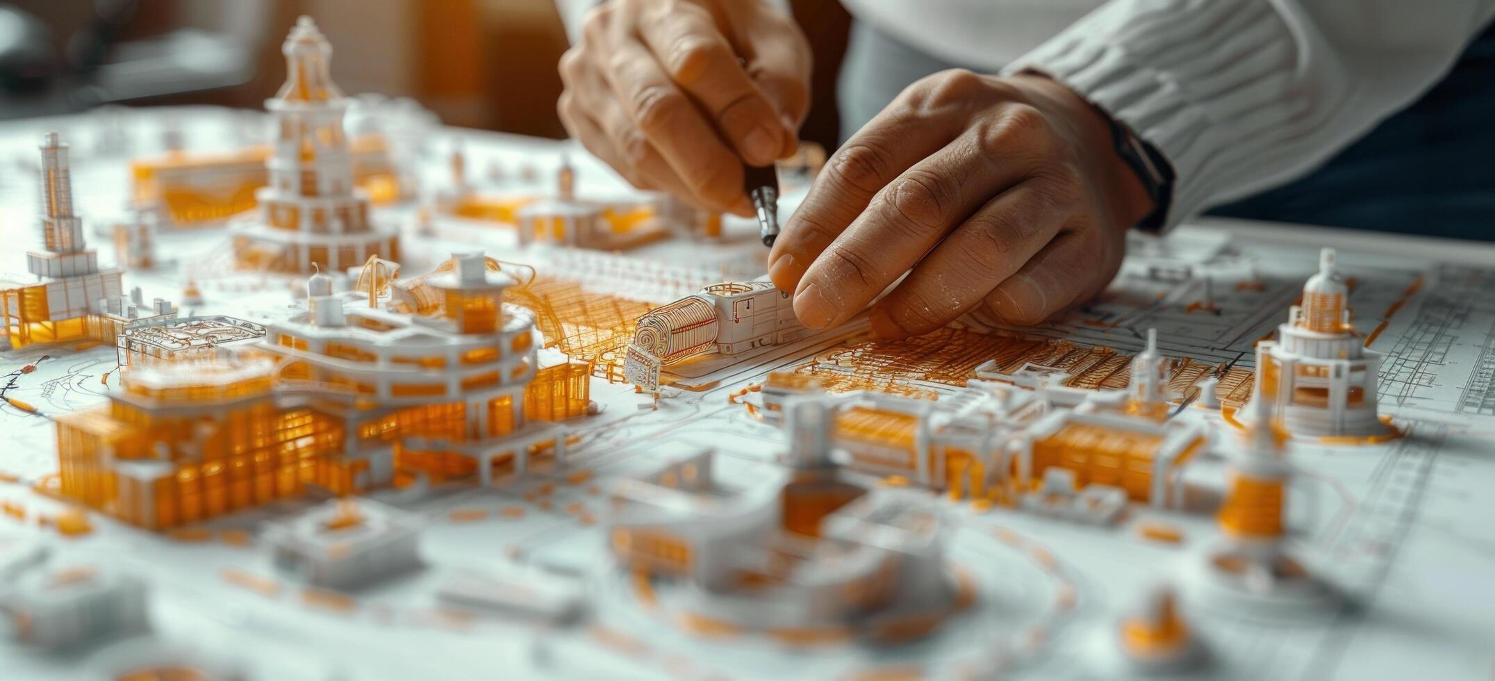 ai generato ingegnere Lavorando a costruzione costruzione nel architettura foto