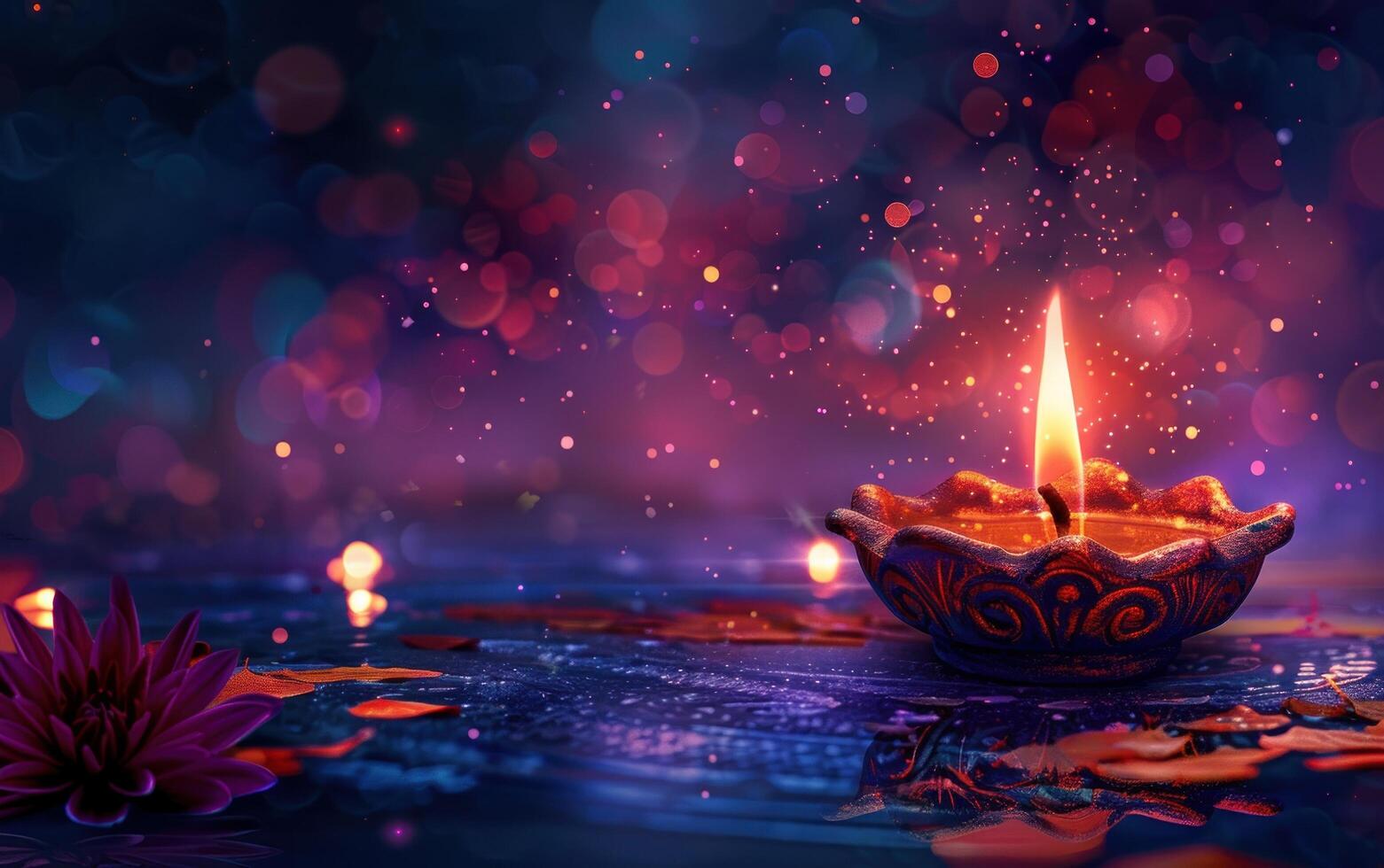ai generato immagini di dhoom luci per Diwali saluto foto
